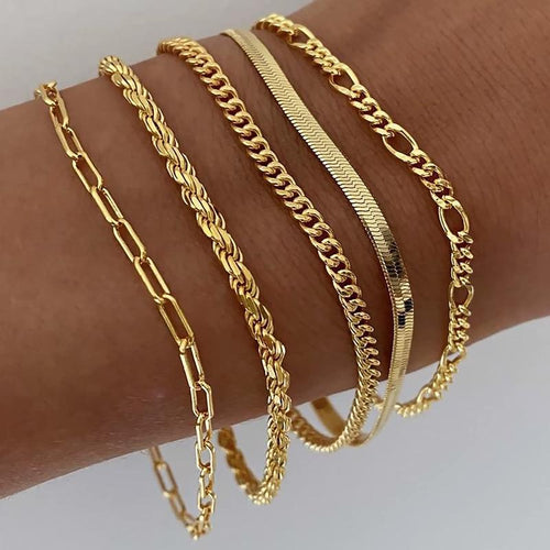 Classy Gold Bracelet Set | Stöd bröstcancer