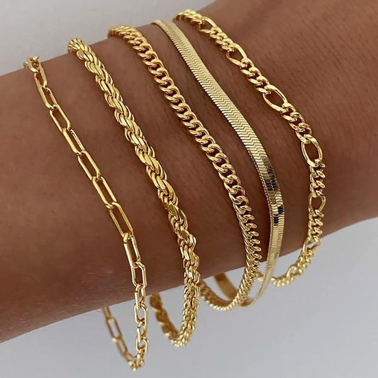 Classy Gold Bracelet Set | Stöd bröstcancer