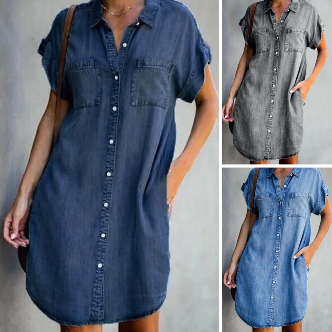 Laura™ - Casual denimklänning