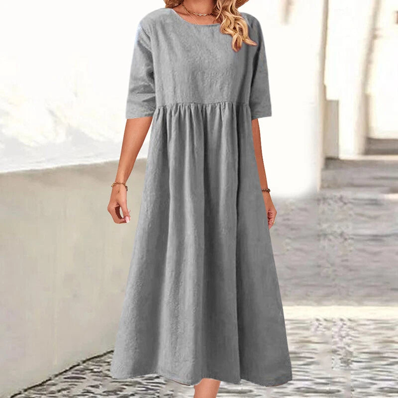 Mizuki™ - Lös klänning med rund hals
