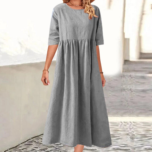Mizuki™ - Lös klänning med rund hals
