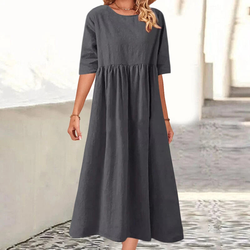 Mizuki™ - Lös klänning med rund hals