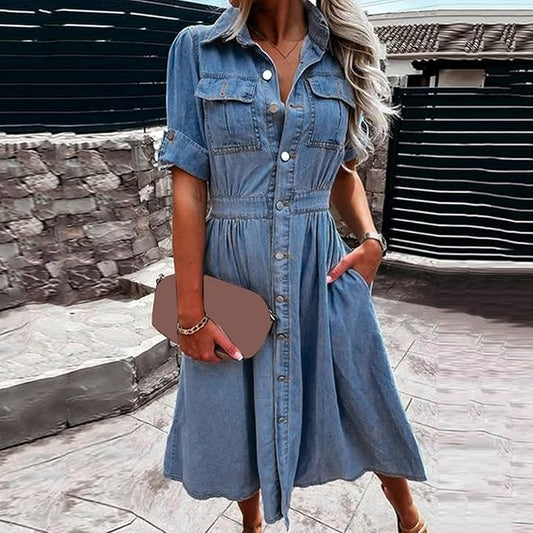 Tanvika™ - Fashionabel denimklänning