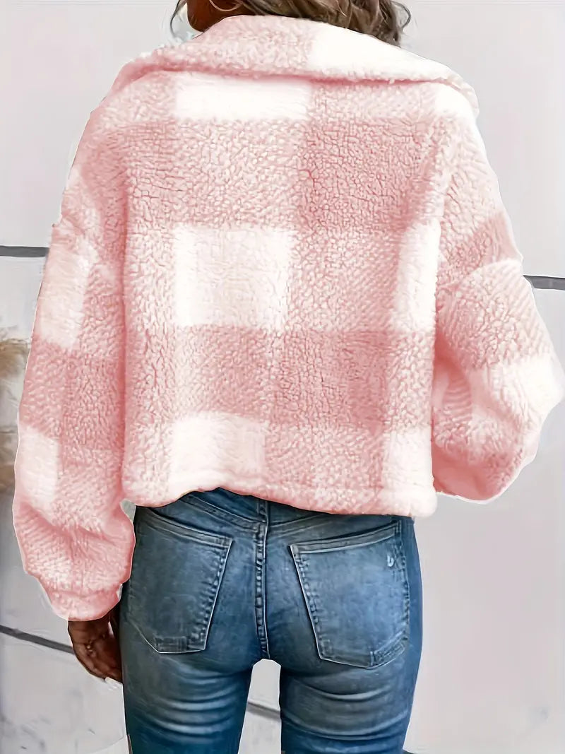 Plaid Pattern Jacket | Stöd bröstcancer