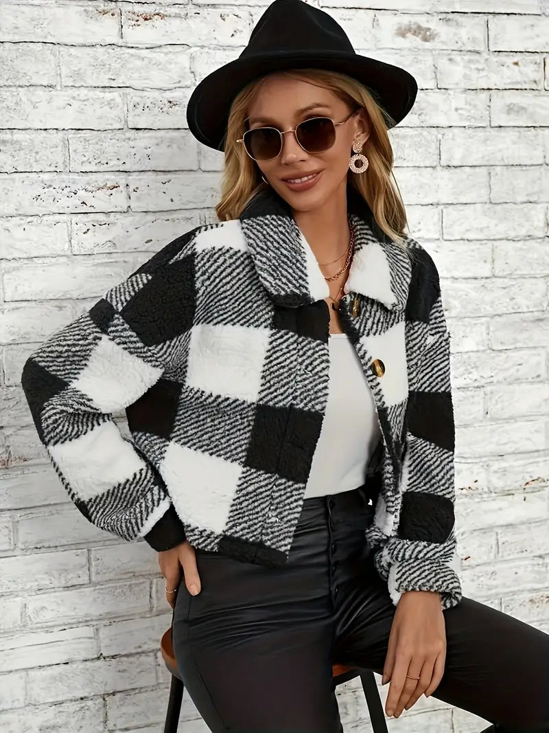 Plaid Pattern Jacket | Stöd bröstcancer