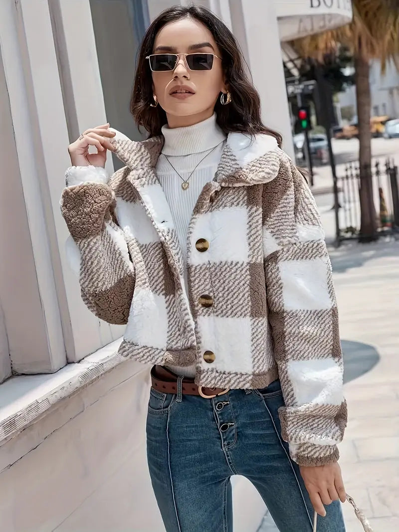 Plaid Pattern Jacket | Stöd bröstcancer