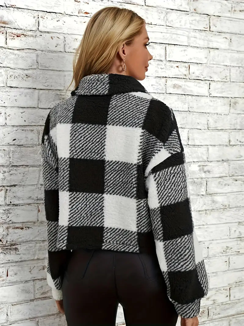 Plaid Pattern Jacket | Stöd bröstcancer