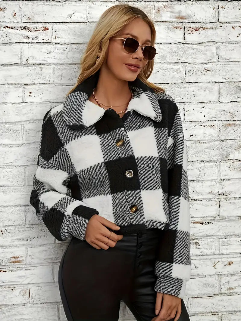 Plaid Pattern Jacket | Stöd bröstcancer