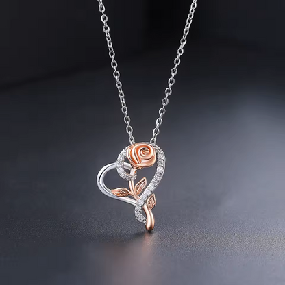 Heart Rose Necklace | Stöd bröstcancer