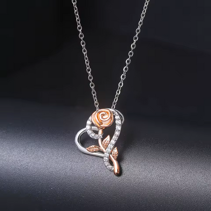 Heart Rose Necklace | Stöd bröstcancer