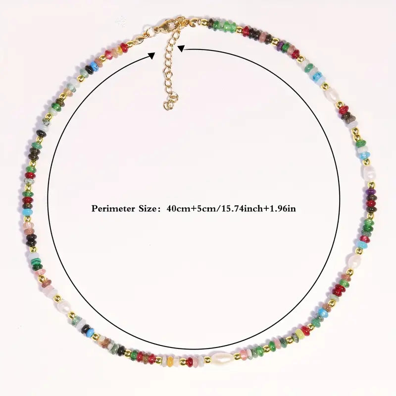 Natural Stone Choker Necklace |  Stöd Bröstcancer