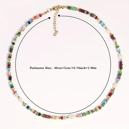 Natural Stone Choker Necklace |  Stöd Bröstcancer