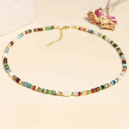 Natural Stone Choker Necklace |  Stöd Bröstcancer