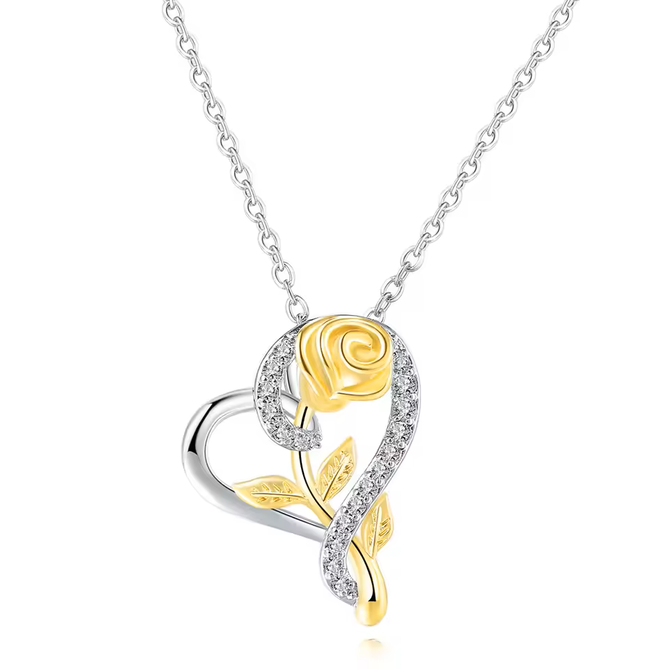 Heart Rose Necklace | Stöd bröstcancer