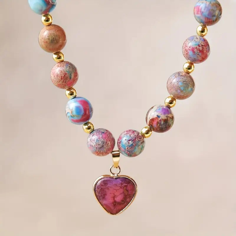 Stone Heart Necklace | Stöd bröstcancer