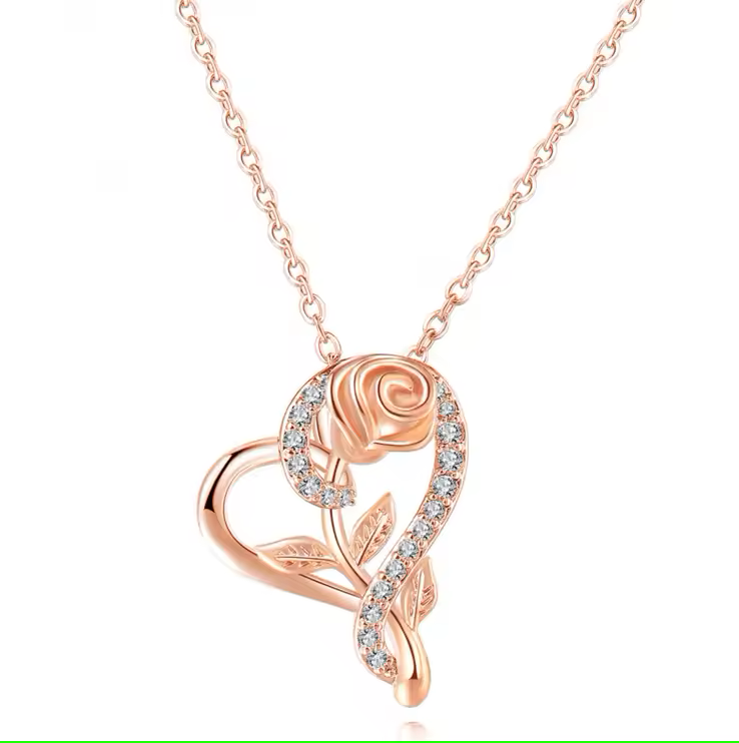 Heart Rose Necklace | Stöd bröstcancer
