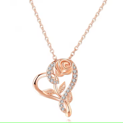 Heart Rose Necklace | Stöd bröstcancer