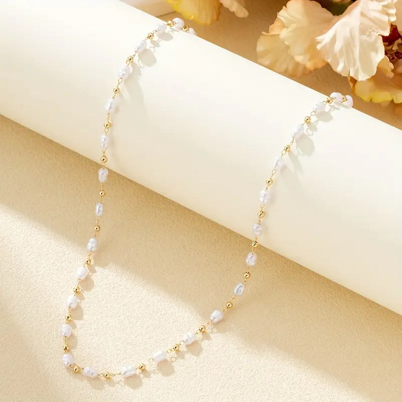 Golden Pearl Necklace | Stöd bröstcancer
