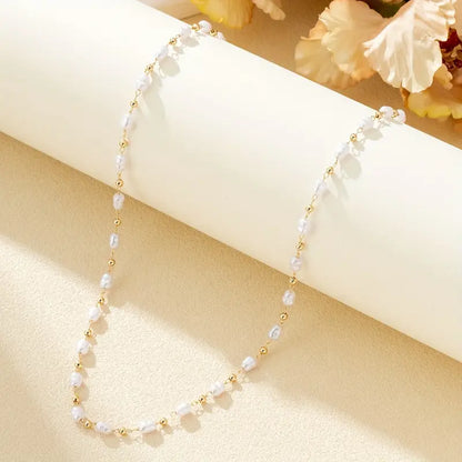 Golden Pearl Necklace | Stöd bröstcancer