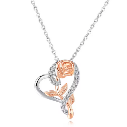 Heart Rose Necklace | Stöd bröstcancer