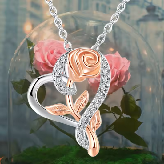 Heart Rose Necklace | Stöd bröstcancer