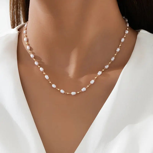 Golden Pearl Necklace | Stöd bröstcancer