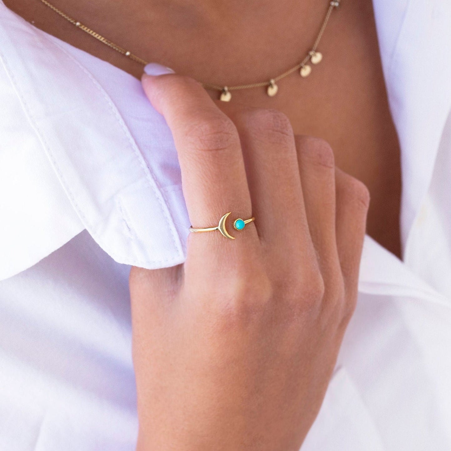 Moon & Turquoise Ring | Stöd diabetes