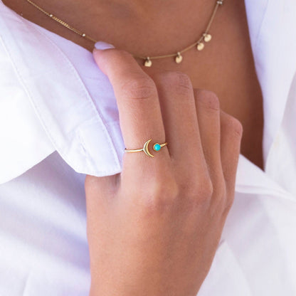 Moon & Turquoise Ring | Stöd diabetes