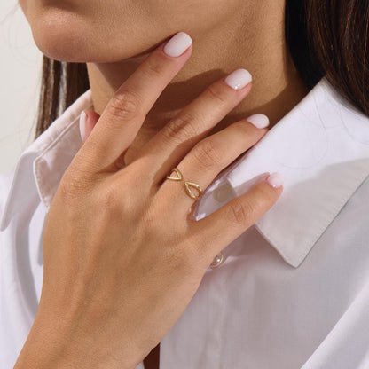 Open Geometric Ring | Stöd bröstcancer