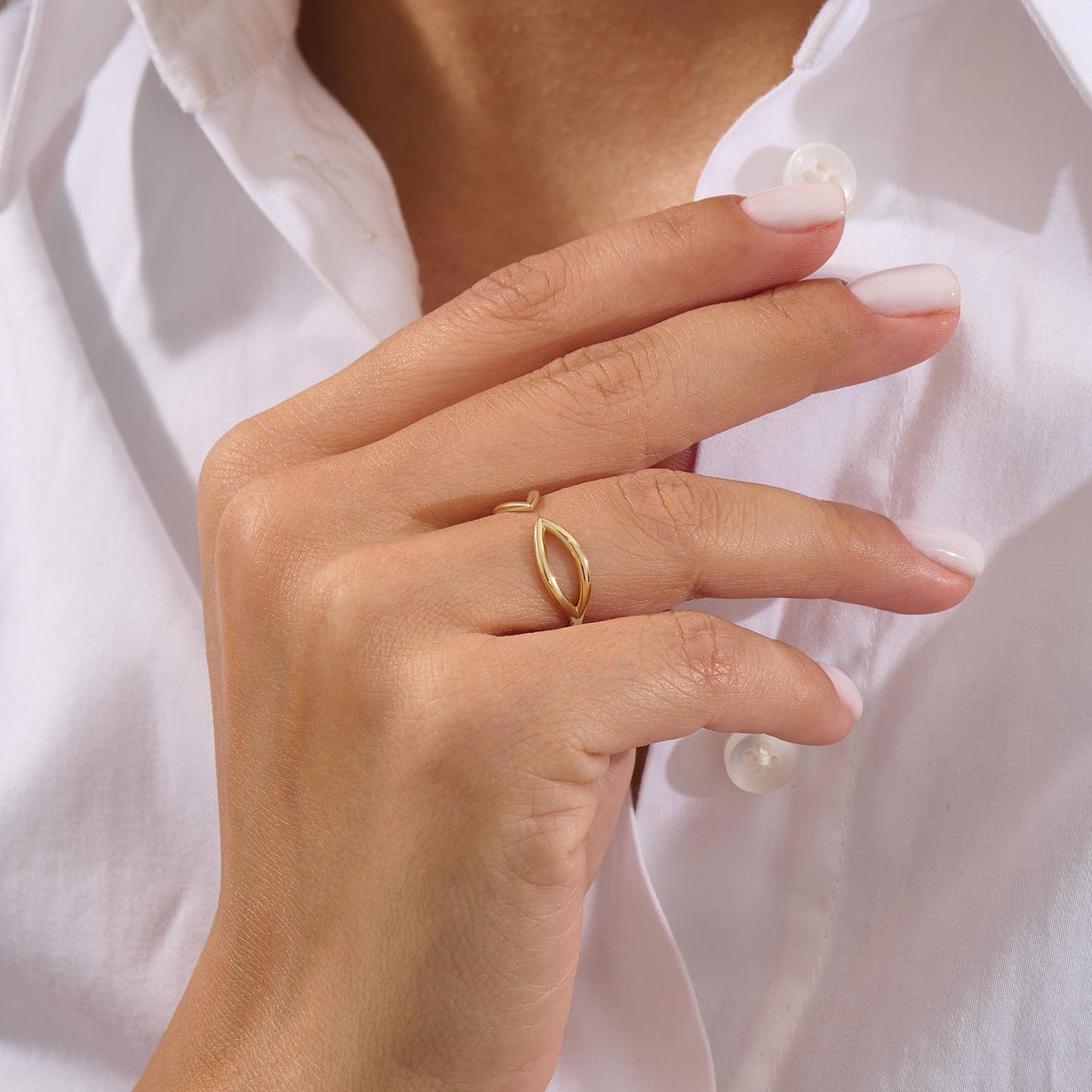 Open Geometric Ring | Stöd bröstcancer