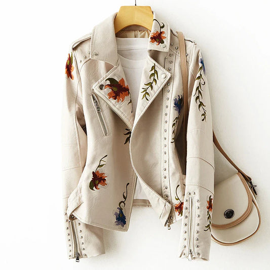 Donna™ - Blommig skinnjacka