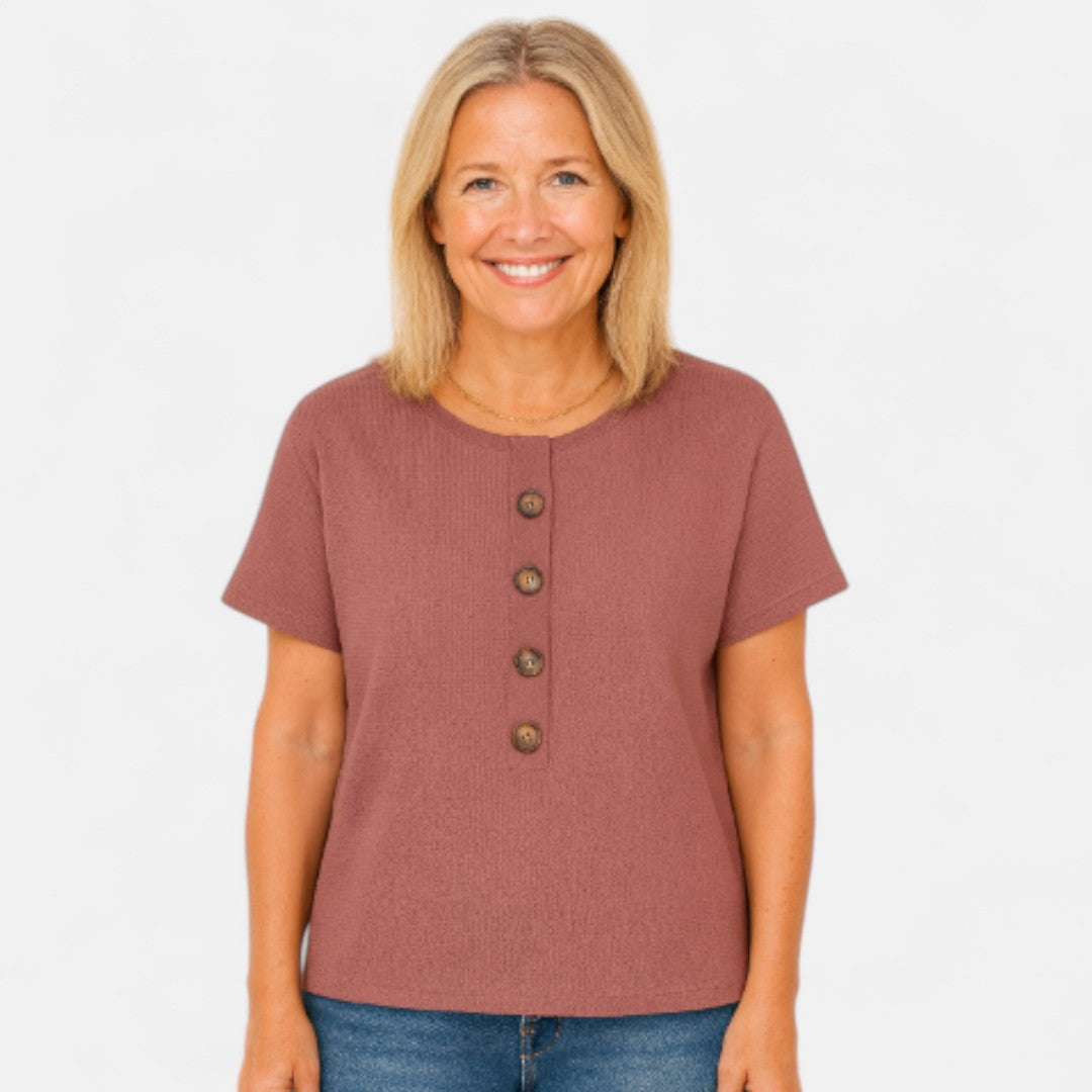 Siv™ - Knäppt komfort-T-shirt