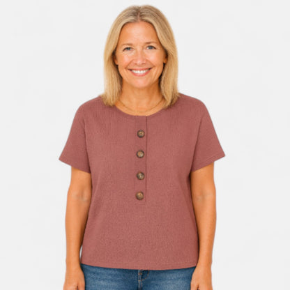 Siv™ - Knäppt komfort-T-shirt