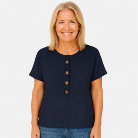 Siv™ - Knäppt komfort-T-shirt