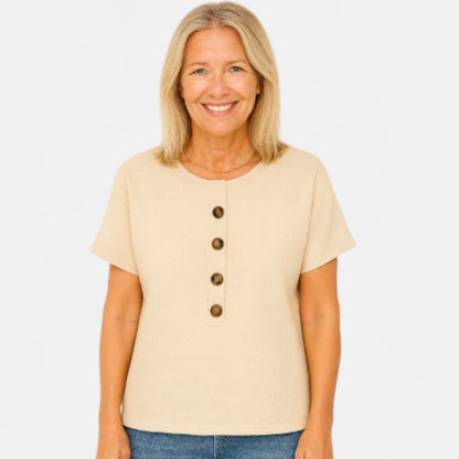 Siv™ - Knäppt komfort-T-shirt