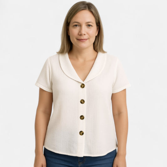 Ingrid™ – Snygg blus med knappar