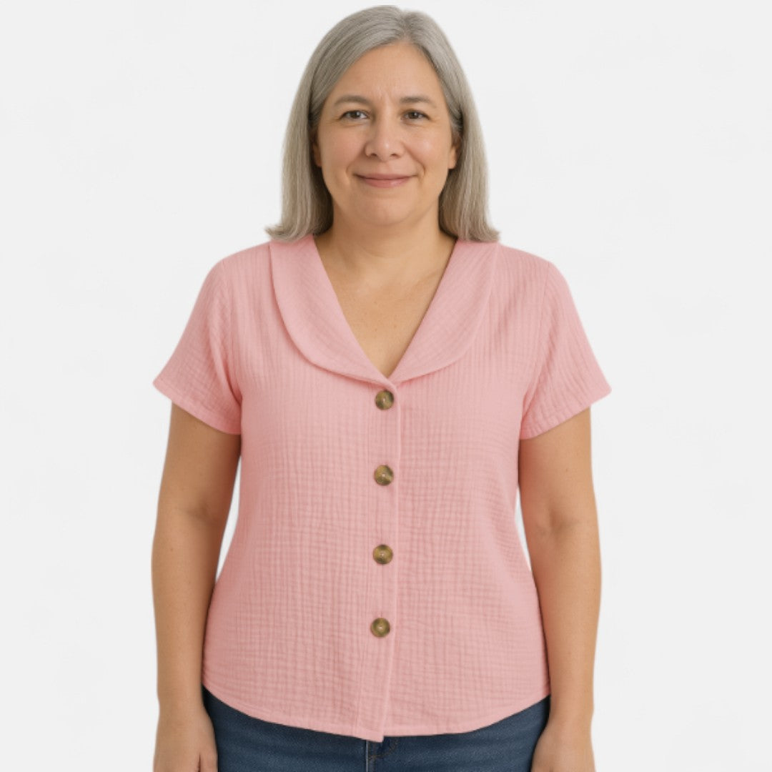 Ingrid™ – Snygg blus med knappar