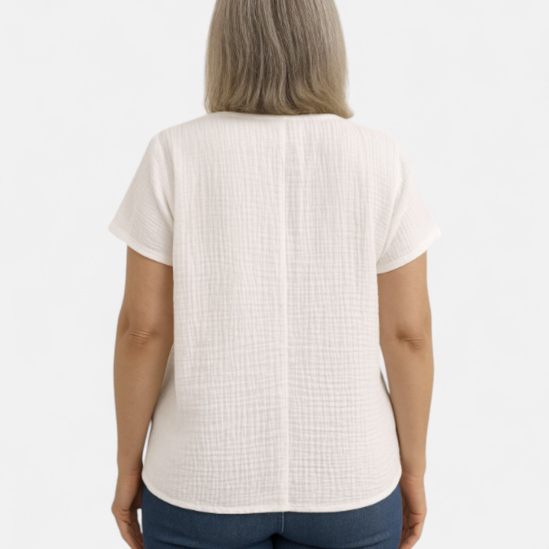 Ingrid™ – Snygg blus med knappar