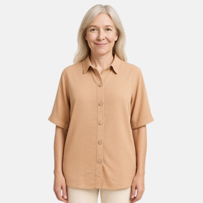 Solveig™ – Linne skjorta med knappar