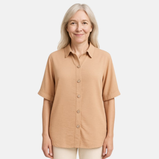 Solveig™ – Linne skjorta med knappar
