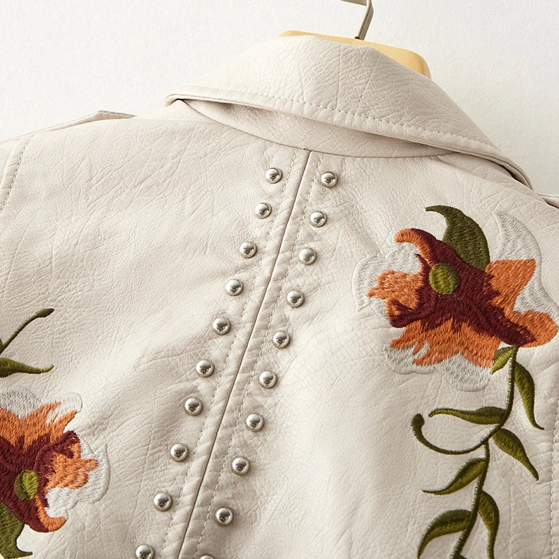Donna™ - Blommig skinnjacka