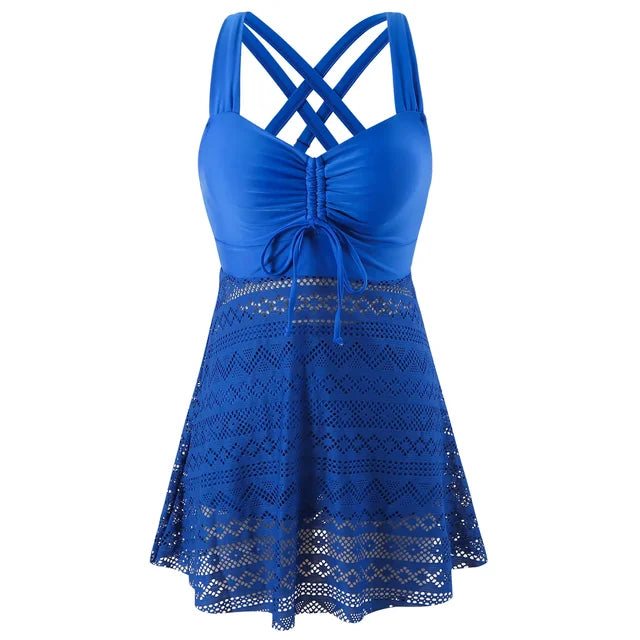Yasmina™ - Mönsterrandigt tankini-set