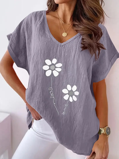 Flower Printed Shirt | Stöd bröstcancer