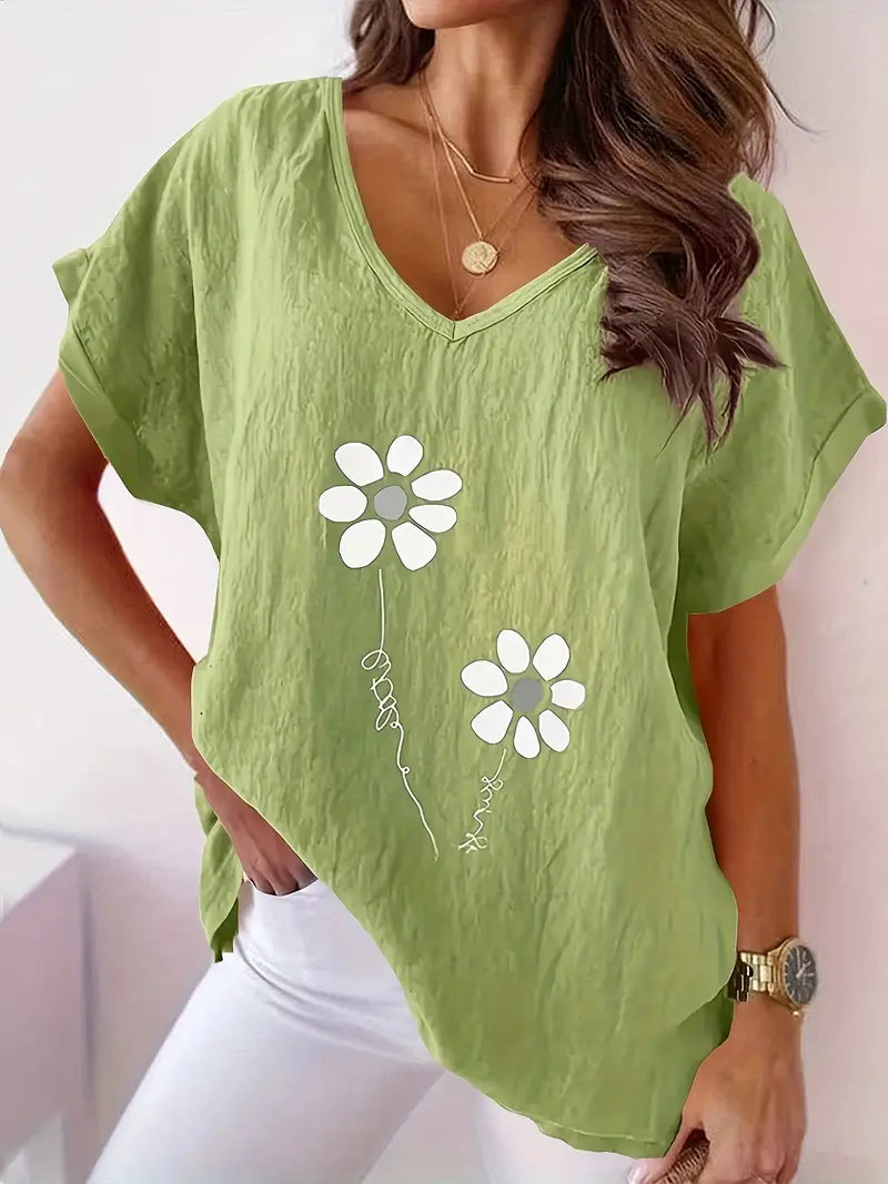 Flower Printed Shirt | Stöd bröstcancer