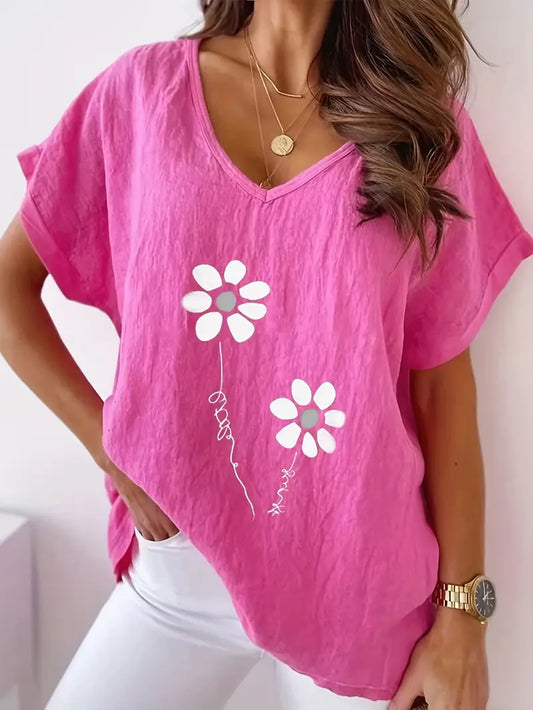 Flower Printed Shirt | Stöd bröstcancer