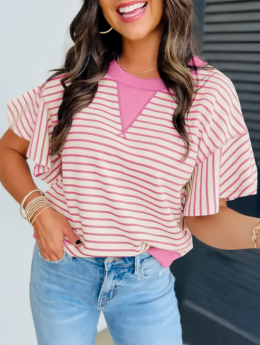 Ruffle Elegance Top | Stöd bröstcancer