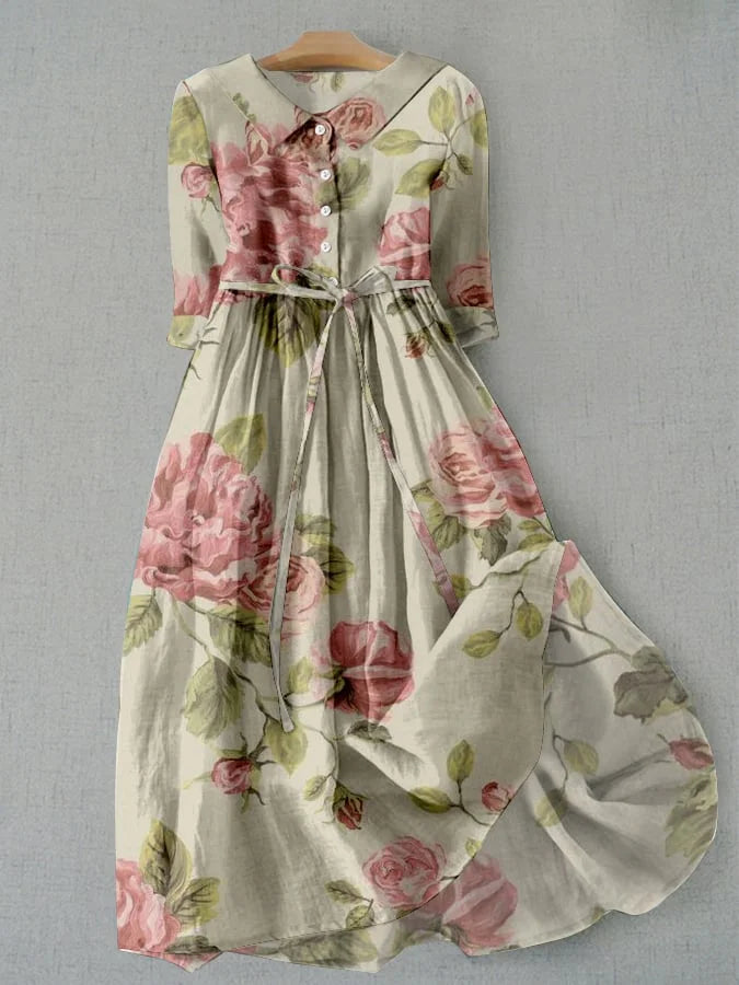 Vintage klänning med blommönster