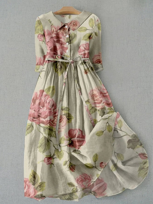 Vintage klänning med blommönster
