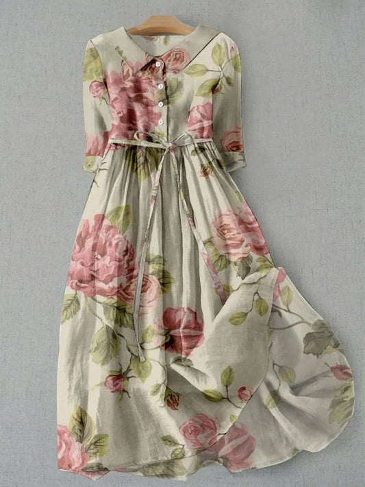 Vintage klänning med blommönster