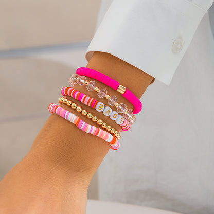 Love Beaded Bracelet Set | Stöd bröstcancer